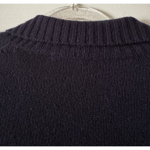 JCREW Women's 100% Cashmere Navy 3/4 Sleeve Sweater - Medium - Picture 9 of 9